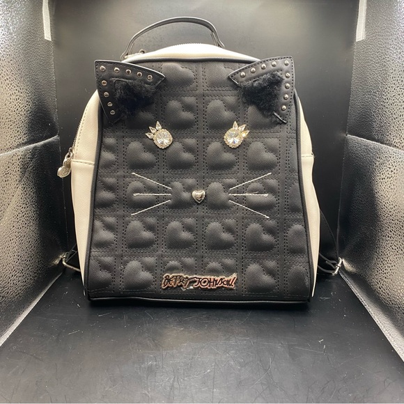 Betsey Johnson Black Cat Backpack Purse